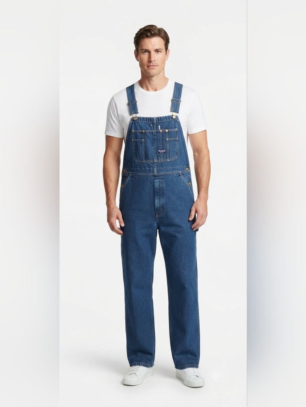 Big Smith Overalls Relaxed Fit Blue Denim Size 38 X 28 NWT